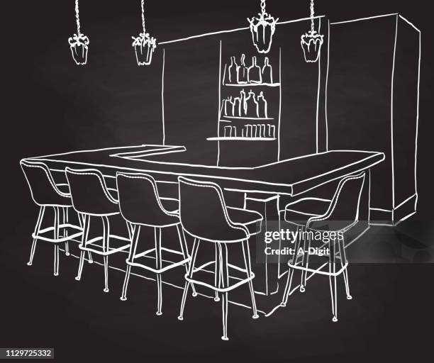 old style bar - bar area stock illustrations