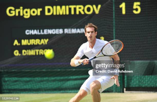 Wimbledon 2014. Andy Murray is beaten by Grigor Dimitrov in the quater-final.