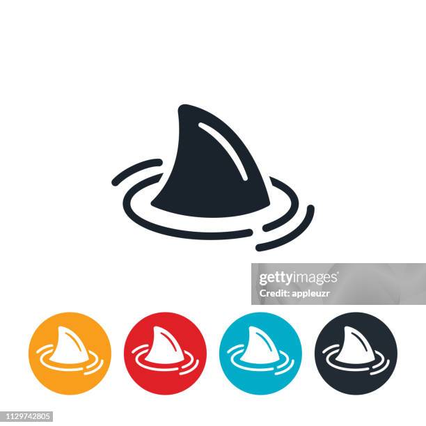 shark icon - flipper stock illustrations