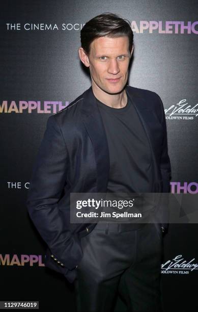 Actor Matt Smith attends the special screening of "Mapplethorpe" hosted by Samuel Goldwyn Films with The Cinema Society at Cinepolis Chelsea on...
