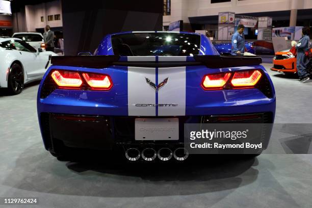 Chevrolet Corvette is on display at the 111th Annual Chicago Auto Show at McCormick Place in Chicago, Illinois on February 7, 2019.