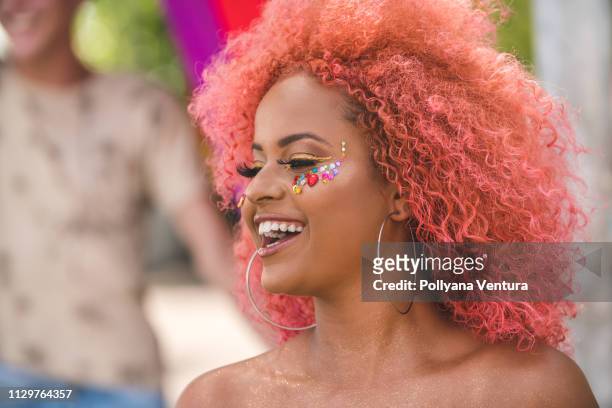 pink hair for carnival - fiesta stock pictures, royalty-free photos & images