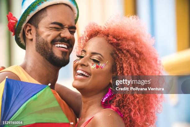 laughing afro couple - festival brasil stock pictures, royalty-free photos & images