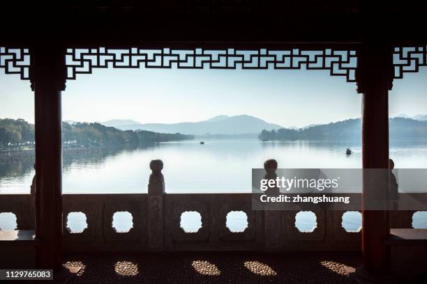 classical west lake landscape - hangzhou stock pictures, royalty-free photos & images