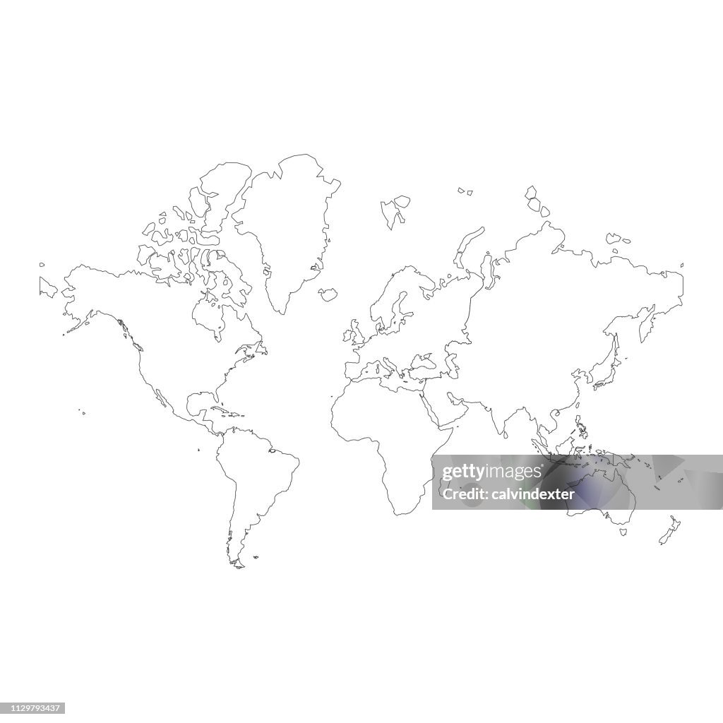 World map continents