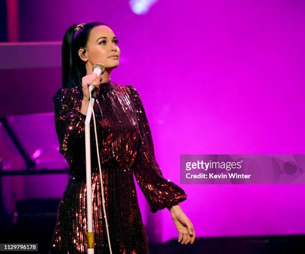 Kacey Musgraves performs at The Theatre at Ace Hotel on February 14, 2019 in Los Angeles, California.