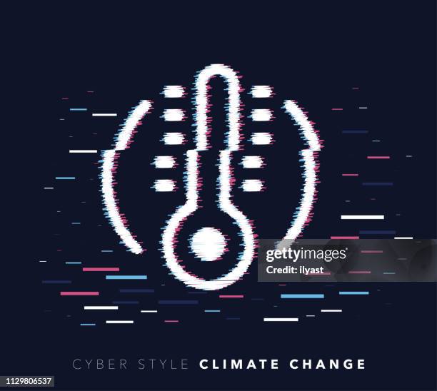 climate change glitch effect vector icon illustration - winter cold flu stock illustrations