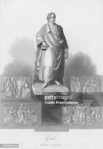 'Göthe', 19th century. Engraving after a painting by Ludwig von Schwanthaler of a statue designed by him of German writer, poet, dramatist and...