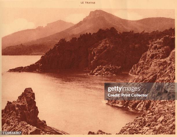 'View of Aurelius peak and Cap Roux, Le Trayas', 1930. Cap Roux is a peninsular of Le Trayas, the mountain peak is names after Marcus Aurelius. From...