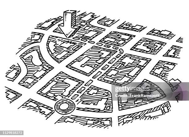 map navigation guidance concept drawing - street map vector stock illustrations