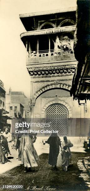 Cairo - A Street Scene', circa 1918-circa 1939. From an album of postcards. Artist Unknown.