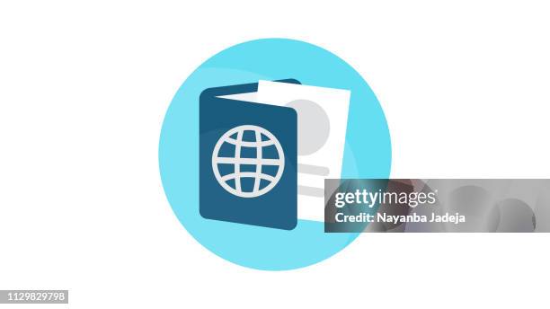 document id passport icon - passport page stock illustrations