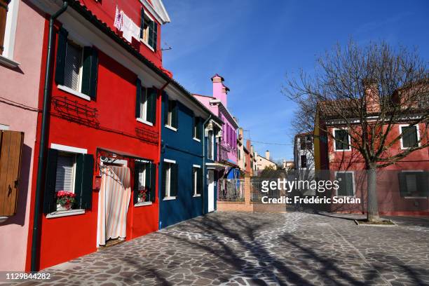 Burano is the most colorful village of the lagoon islands in Venice on February 07 Italy.