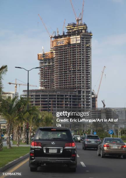 Skyscraper under construction, Mecca province, Jeddah, Saudi Arabia on December 14, 2018 in Jeddah, Saudi Arabia.