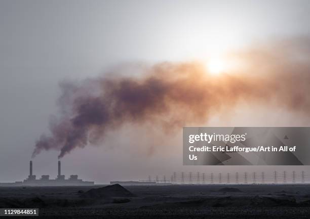 Smoke emitting from seawater desalination plant, Jizan Province, Jizan, Saudi Arabia on December 15, 2018 in Jizan, Saudi Arabia.