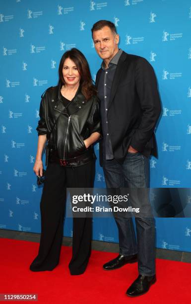 Iris Berben and her partner Heiko Kiesow attend the "Peter Lindbergh - Women Stories" premiere during the 69th Berlinale International Film Festival...