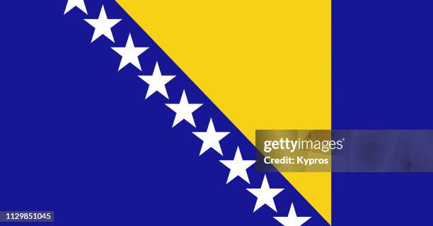 bosnia and herzegovina flag - bosnia and hercegovina stock pictures, royalty-free photos & images