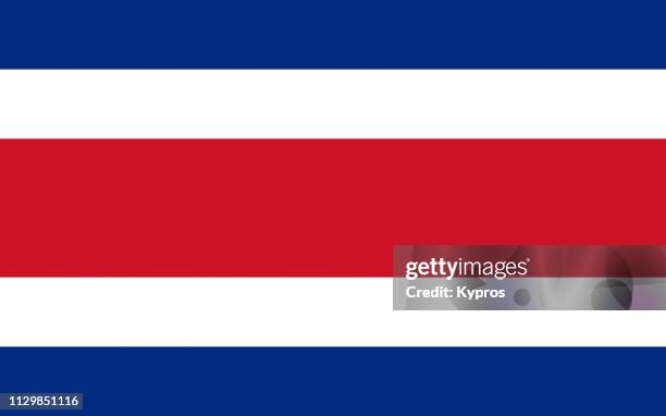 costa rica flag - flag imagens e fotografias de stock