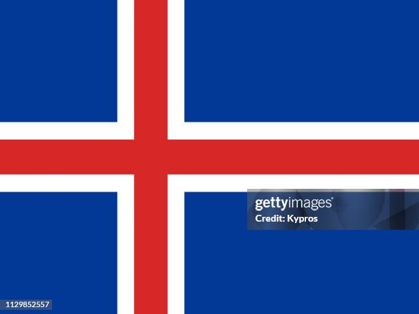 iceland flag - ijsland stockfoto's en -beelden