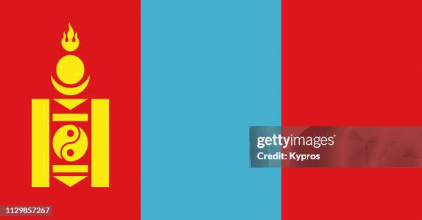 mongolia flag - mongolei stock-fotos und bilder