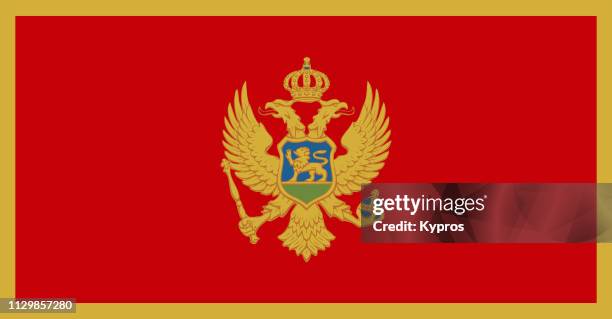 montenegro flag - montenegro fotografías e imágenes de stock