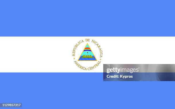 nicaragua flag - nicaragua fotografías e imágenes de stock