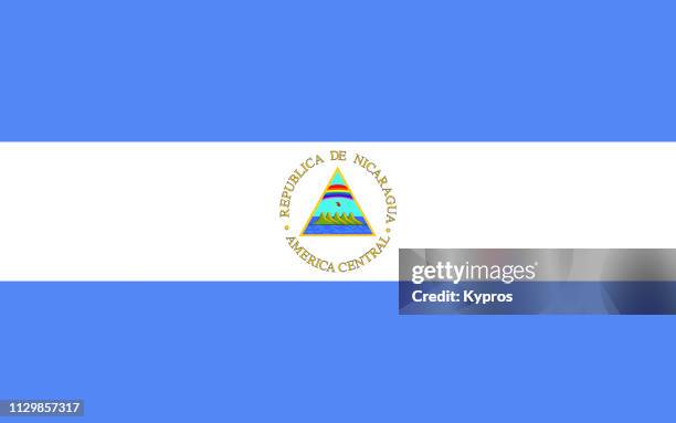 nicaragua flag - nicaragua stockfoto's en -beelden