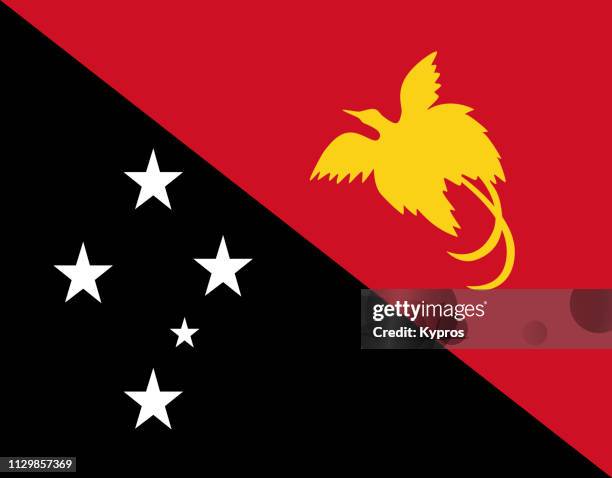 papua new guinea flag - papua neuguinea stock pictures, royalty-free photos & images