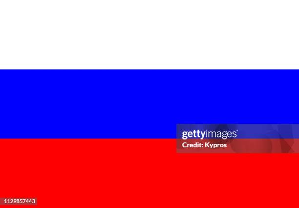 russia flag - russian federation stock-fotos und bilder