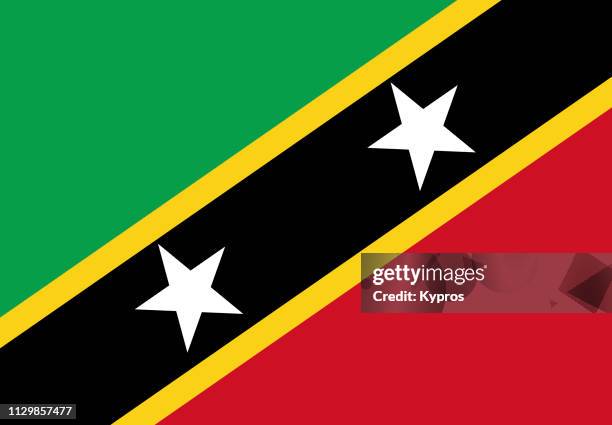 saint kitts and nevis flag - saint kitts and nevis stock pictures, royalty-free photos & images