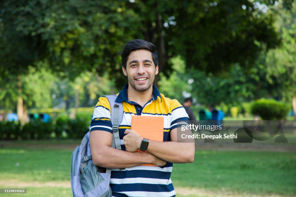 College student outdoor - Stock image