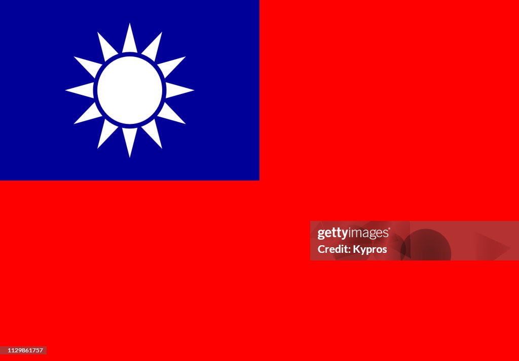 Taiwan Or Republic of China Or Chinese Taipei Flag