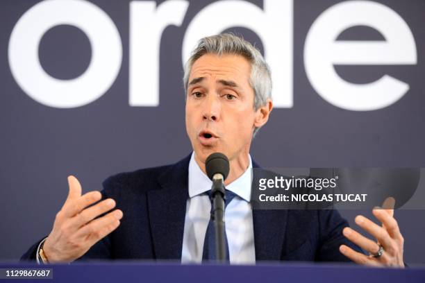 Portuguese Paulo Sousa, Bordeaux's new head coach, gives a press conference on March 11, 2019 at the Girondins de Bordeaux training center in Le...