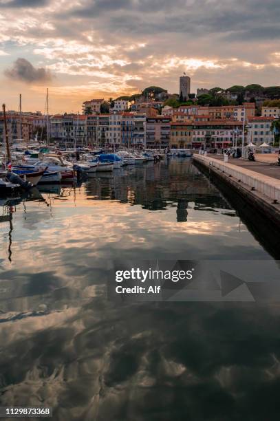 citadel of cannes from the port, provence-alpes-cote d'azur, france - cannes harbour stock pictures, royalty-free photos & images