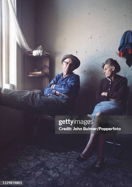 Woman and a man sitting at home, Pike County, Kentucky, US, 1967.