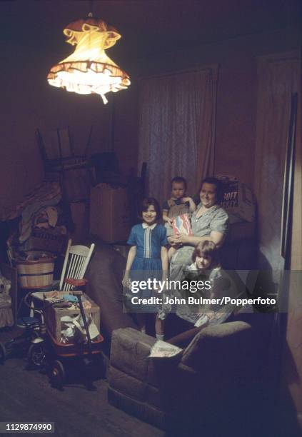 Family at home, Pike County, Kentucky, US, 1967.