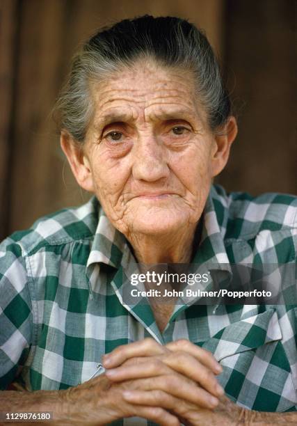 An elderly woman, portrait, Pike County, Kentucky, US, 1967.