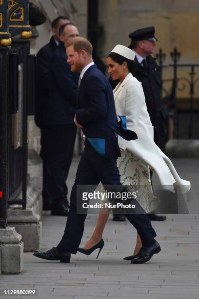 Prince Harry, Duke of Sussex and Meghan, Duchess of Sussex attend the Commonwealth Service on Commonwealth Day at Westminster Abbey on March 11, 2019...