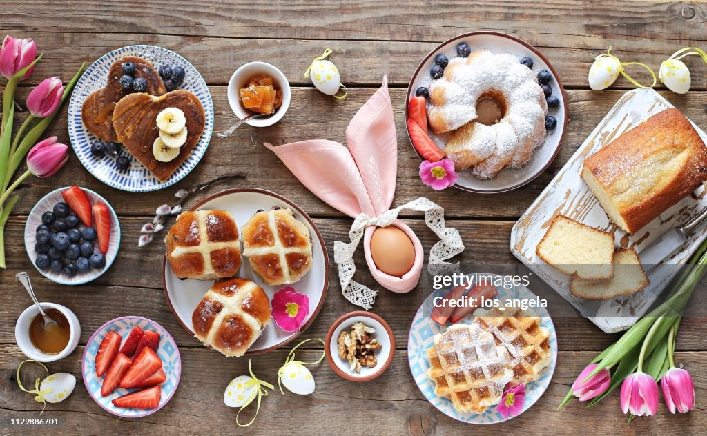 Easter festive dessert table