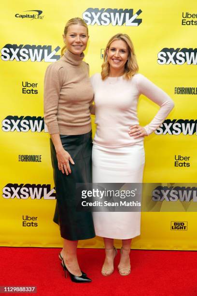 Gwyneth Paltrow and Poppy Harlow attend Featured Session: Gwyneth Paltrow with Poppy Harlow during the 2019 SXSW Conference and Festivals at Austin...