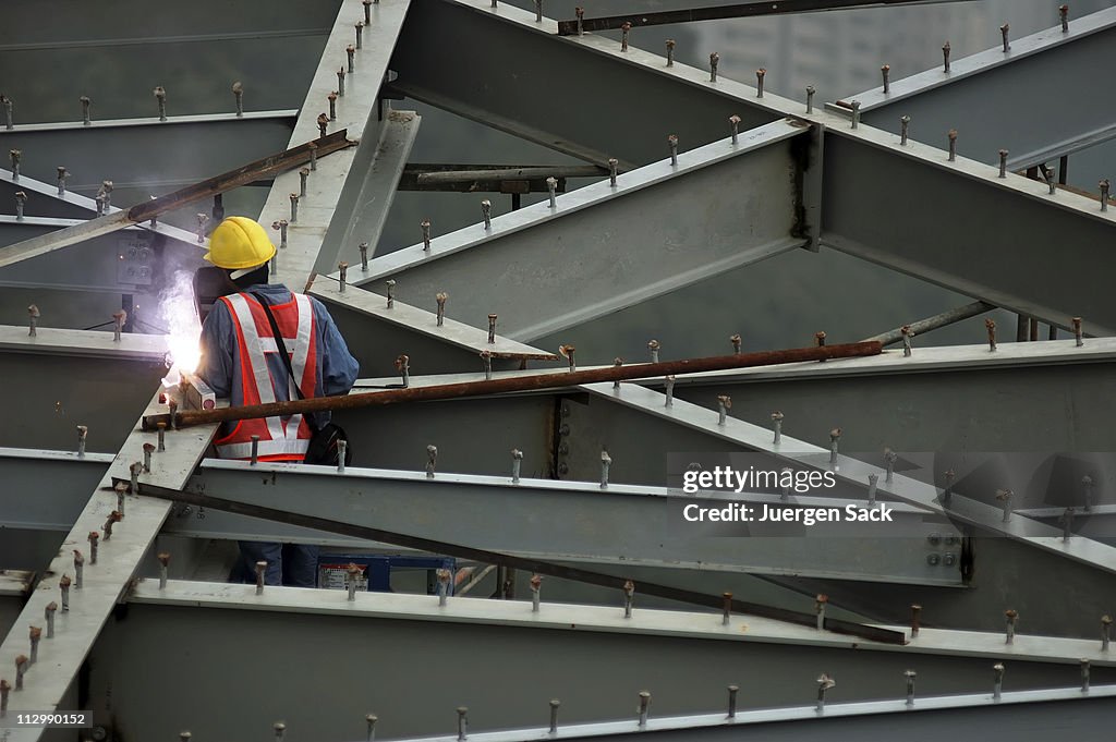 Bauarbeiter in Hong Kong