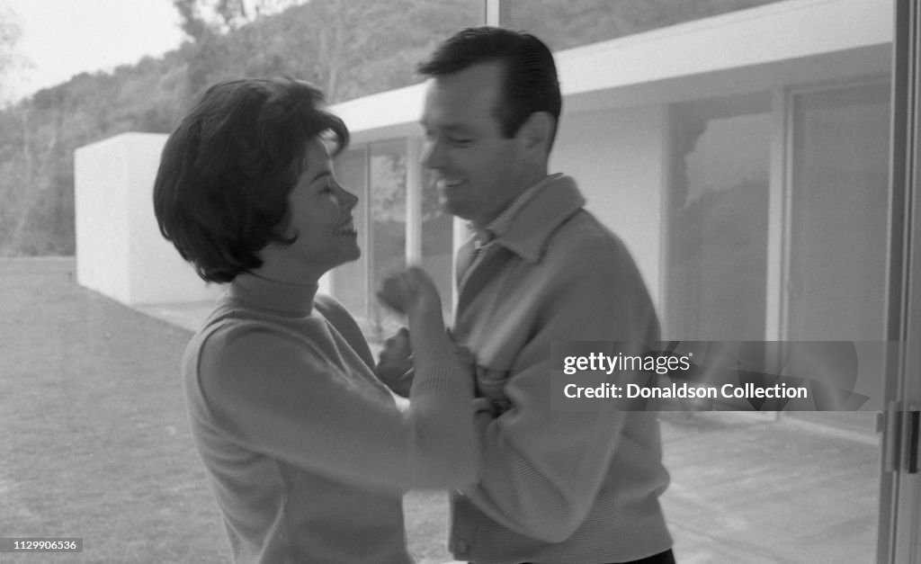 "The Fugitive" Actor David Janssen at Home with His Wife