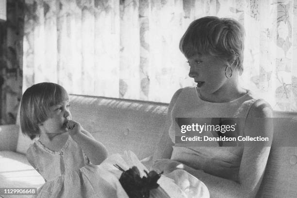 Actress Shirley MacLaine and her daughter Sachi Parker aka Stephanie Sachiko "Sachi" Parker in circa 1959.