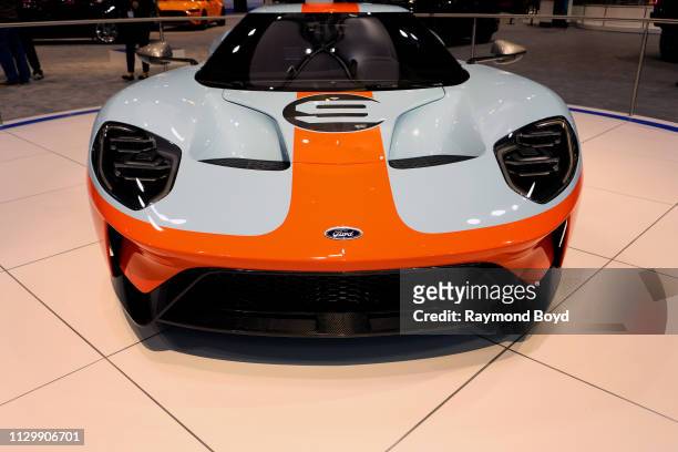 Ford GT is on display at the 111th Annual Chicago Auto Show at McCormick Place in Chicago, Illinois on February 7, 2019.