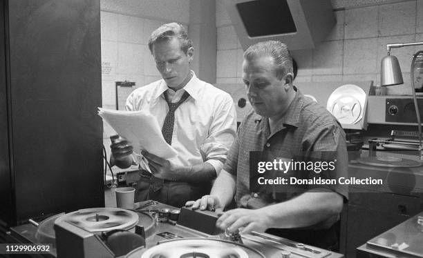 Charlton Heston at a radio station in circa 1952.