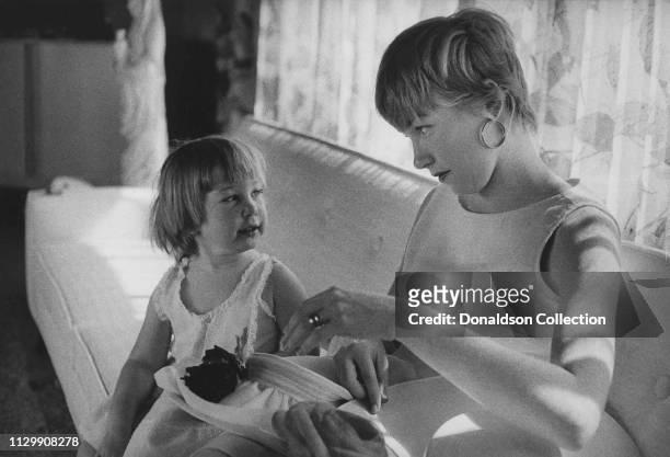 Actress Shirley MacLaine and her daughter Sachi Parker aka Stephanie Sachiko "Sachi" Parker in circa 1959.