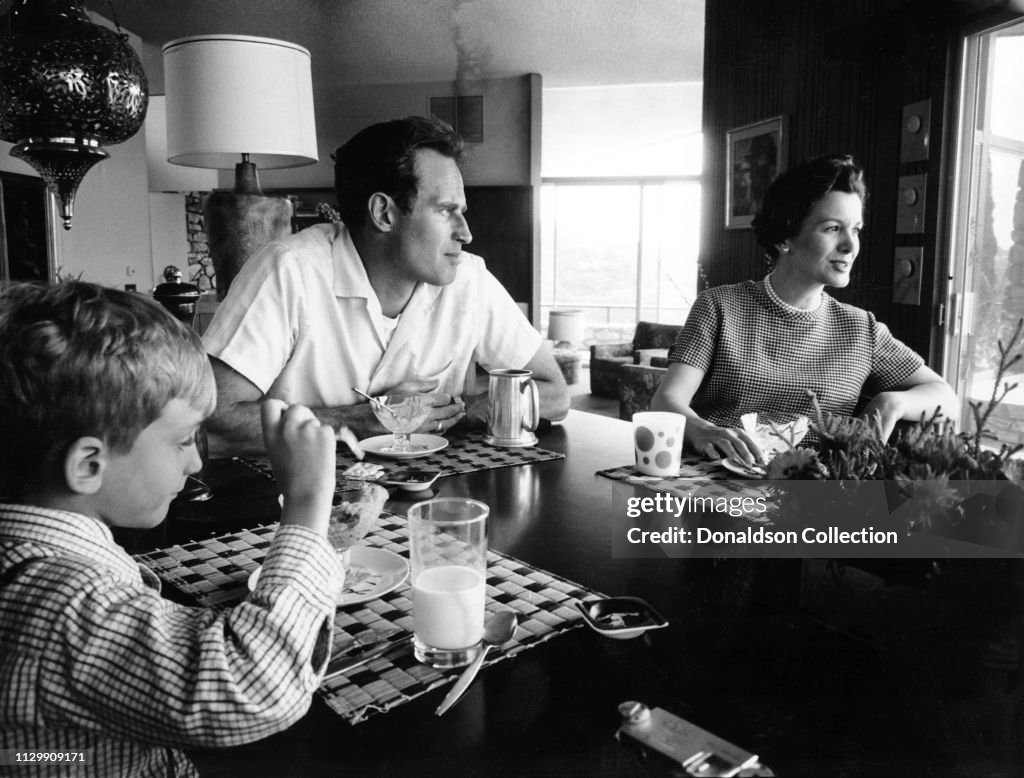 The Charlton Heston Family at the Dinner Table