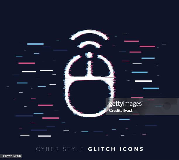 esports & gaming glitch effect vector icon illustration - right click stock illustrations
