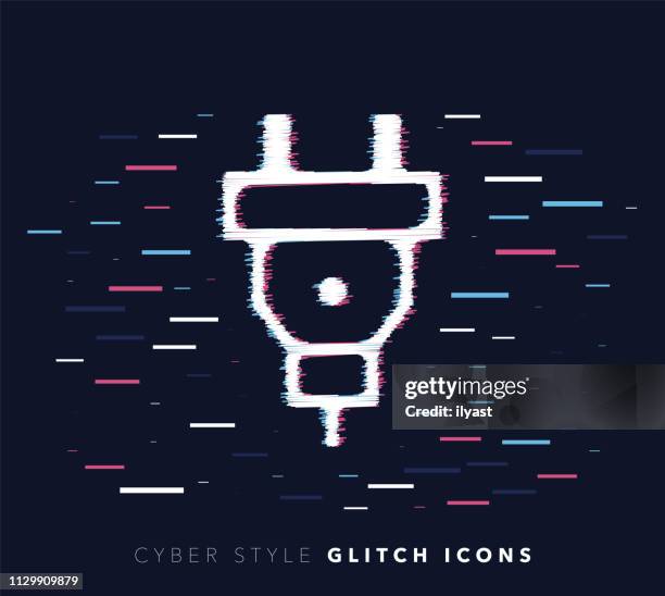 electricity pricing glitch effect vector icon illustration - electrical failure stock illustrations