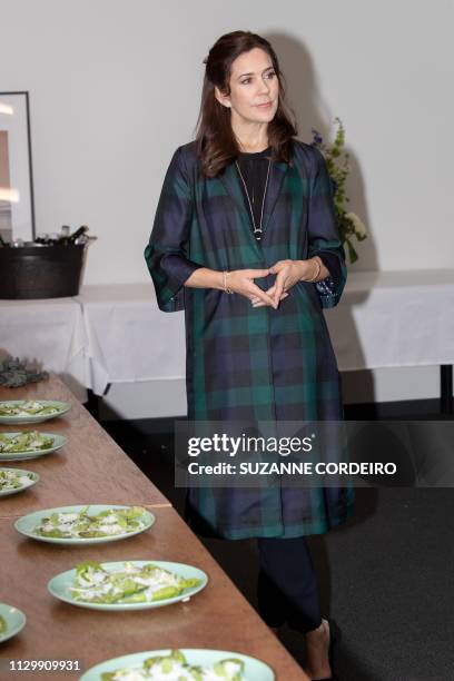 Crown Princess Mary of Denmark looks on during her visit to the SXSW House of Scandanavia on March 11, 2019 in Austin, Texas.